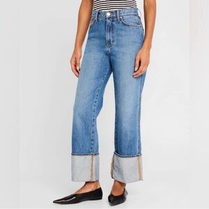 Veronica Beard Dylan Cuffed Straight Leg Jeans